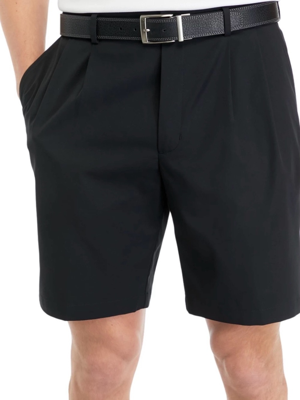 PGA Tour Men's Golf Shorts Black Pleated  Performance Sz 34 Tiger Woods Comfort